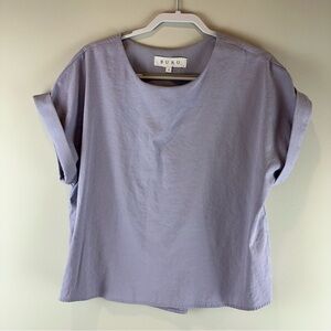 Buru Lavender Purple Eli & Barry Short Sleeve Casual Relaxed Top Size Small